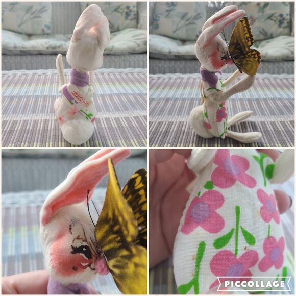 Annalee Mobilitee Doll Vintage 1971 Collectible Poseable Easter Bunny Butterfly - Picture 9 of 10